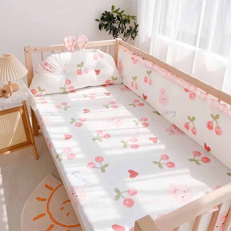 Linge de lit bebe - DouxSommeil™ - Cerises & Lapins - Bebe Biscotte