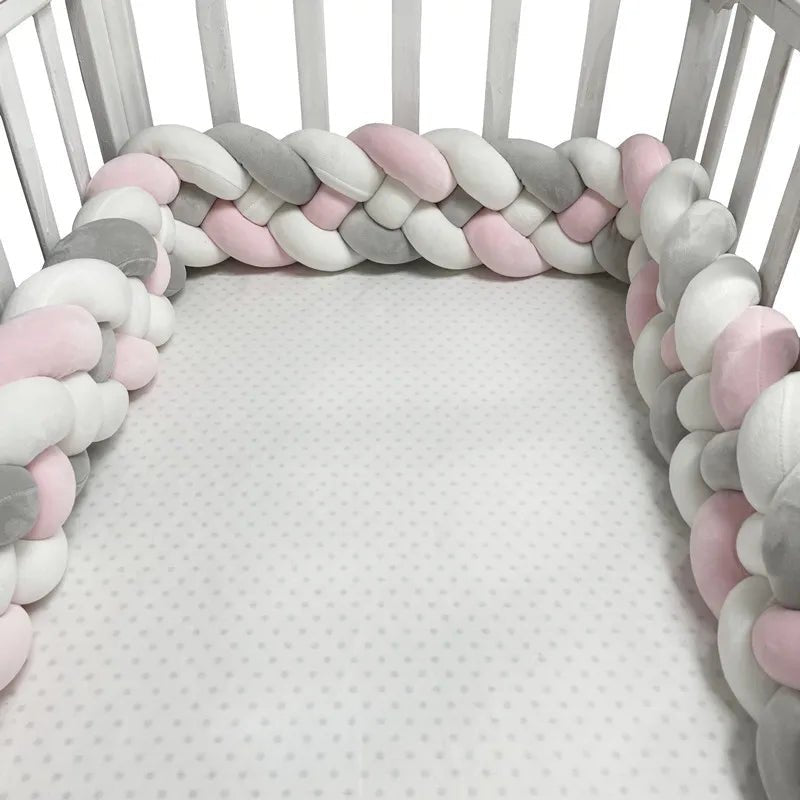 Tour de Lit Bebe - CozyKnot™ - Rose Gris - Bebe Biscotte